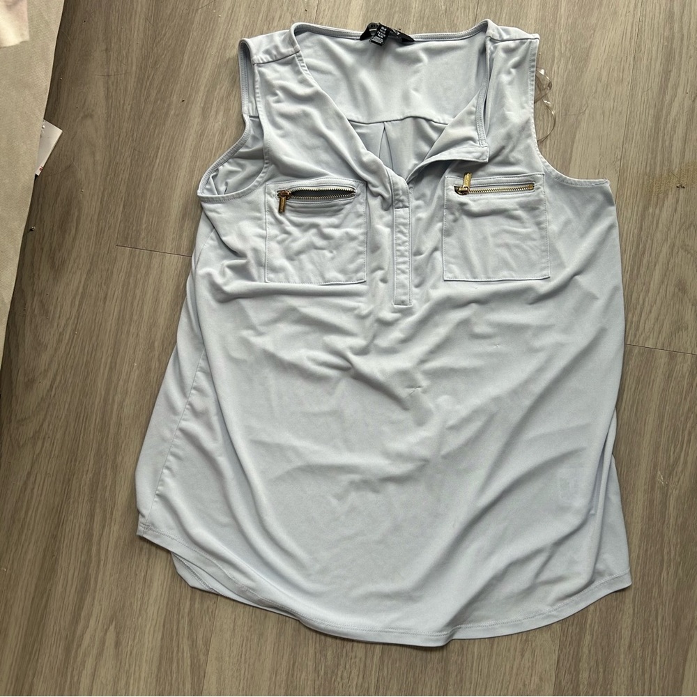 Ellen Tracy light blue tank top blouse